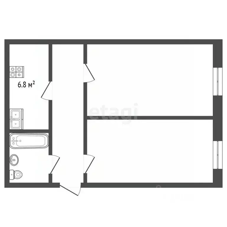 2-к кв. Ярославская область, Рыбинск Стоялая ул., 25 (53.0 м) - Фото 2