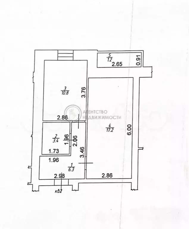 1-к. квартира, 37,7 м, 1/5 эт. - Фото 0