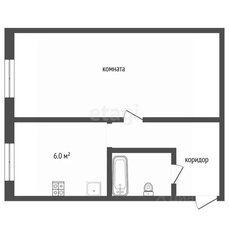 1-к кв. Владимирская область, Муром Орловская ул., 19 (29.5 м) - Фото 1