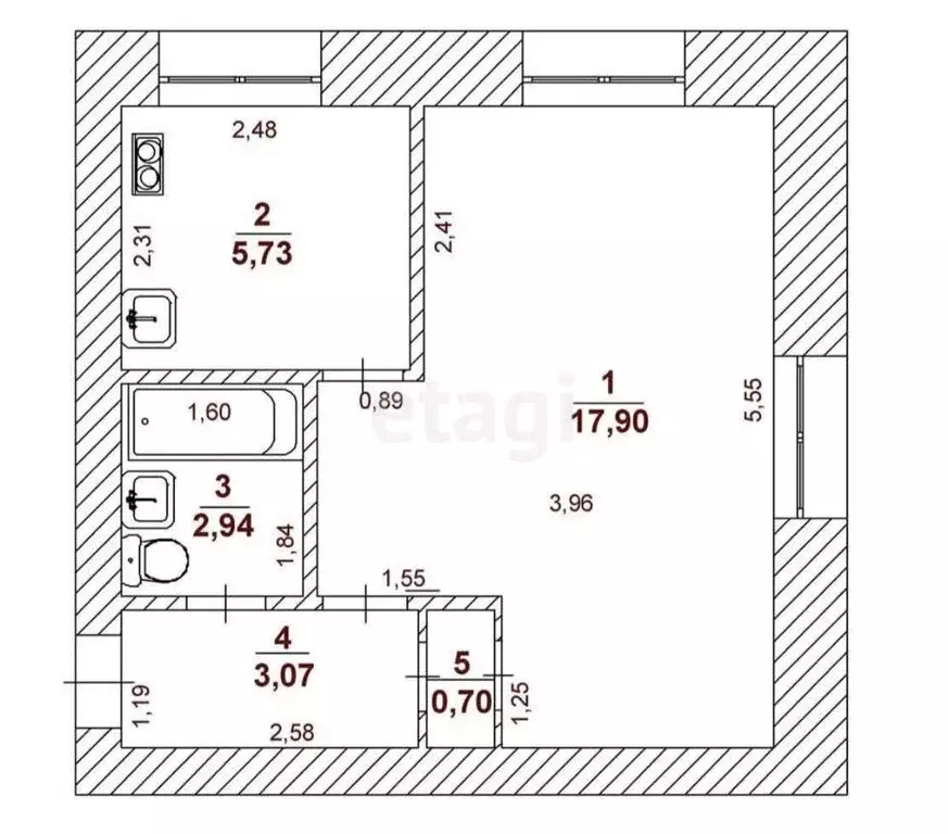 1-комнатная квартира: Ульяновск, Хрустальная улица, 26 (30.3 м) - Фото 0