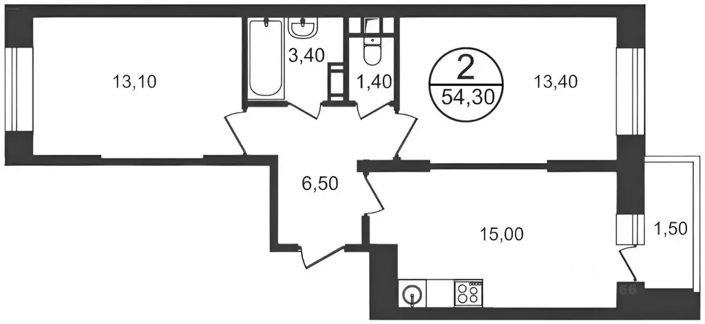 2-к кв. Московская область, Люберцы Зенино ЖК Самолет мкр, ул. Камова, ... - Фото 2
