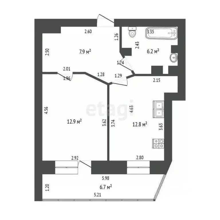 1-к кв. Самарская область, Самара Революционная ул., 4 (40.0 м) - Фото 2