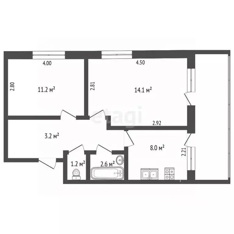 2-к кв. Севастополь с. Тыловое, ул. Лесная, 9 (47.9 м) - Фото 1