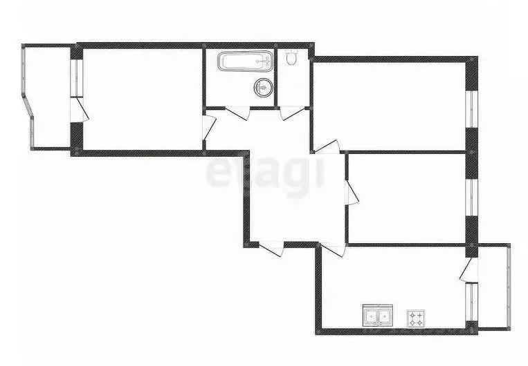 3-к кв. Костромская область, Кострома Индустриальная ул., 27А (67.8 м) - Фото 1