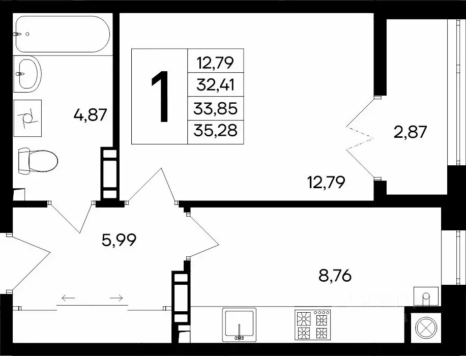 1-к кв. Крым, Евпатория Сезоны жилой комплекс (35.28 м) - Фото 1