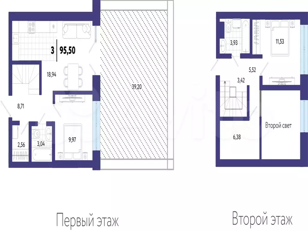2-к. квартира, 95,5 м, 1/20 эт. - Фото 1