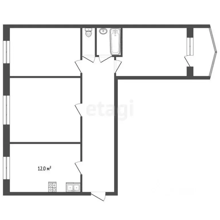 3-к кв. Ростовская область, Ростов-на-Дону ул. Еременко, 60/6 (65.1 м) - Фото 2