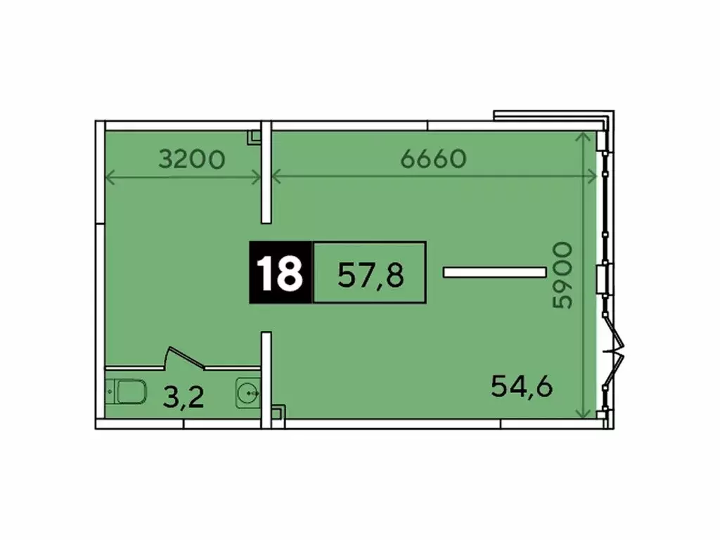 Офис (57.8 м) - Фото 1