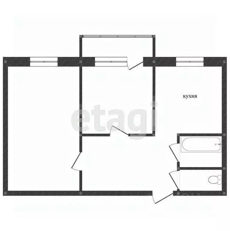 2-к кв. Воронежская область, Воронеж ул. Корольковой, 10к3 (48.0 м) - Фото 2