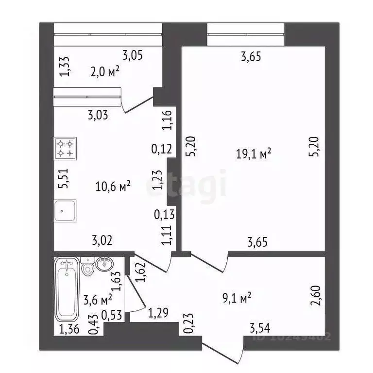 1-к кв. Башкортостан, Уфа ул. Энтузиастов, 12 (44.4 м) - Фото 1