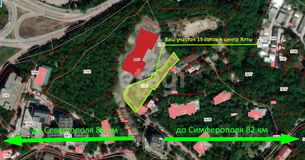 Участок в Крым, Ялта проезд Видовой, 6 (19.0 сот.) - Фото 2