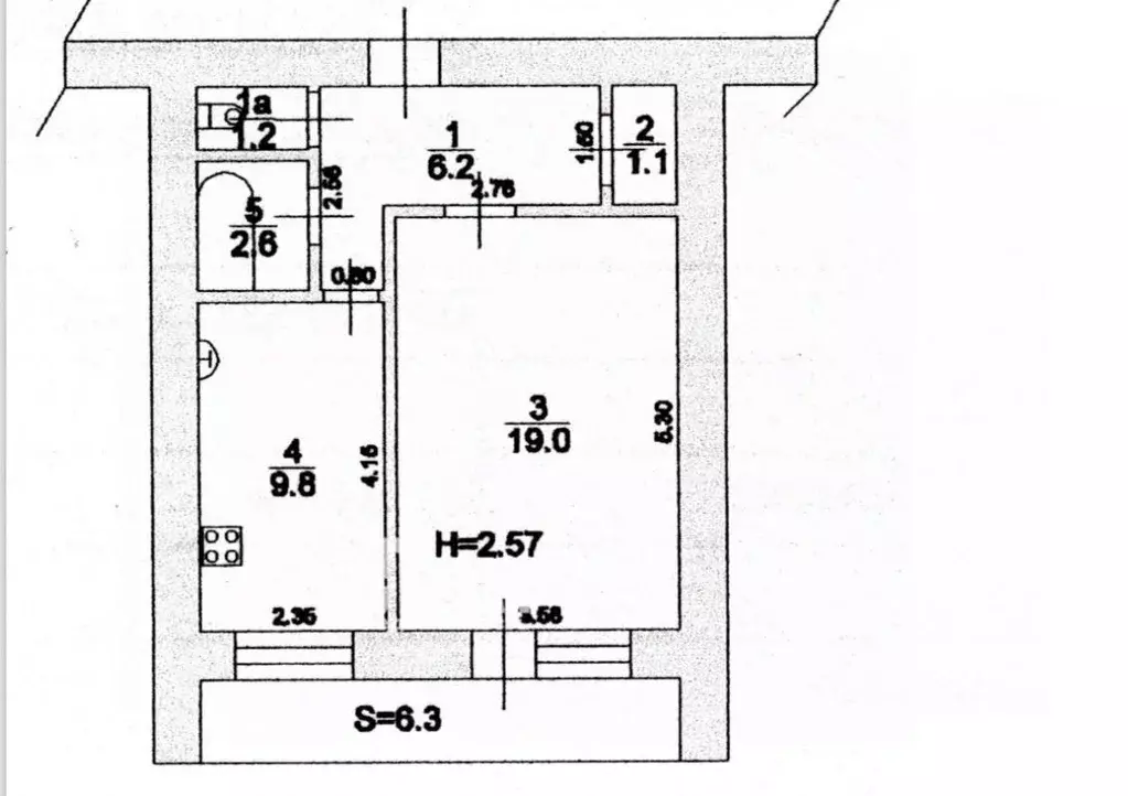 1-к кв. Ростовская область, Ростов-на-Дону Жлобинский пер., 23 (40.0 ... - Фото 1