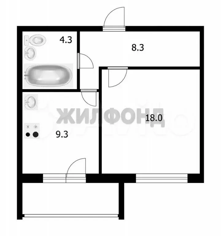 1-к. квартира, 39,9 м, 2/10 эт. - Фото 0