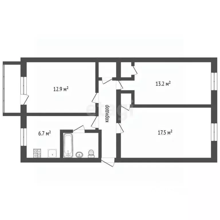 3-к кв. Воронежская область, Воронеж Иркутская ул., 21 (61.7 м) - Фото 2