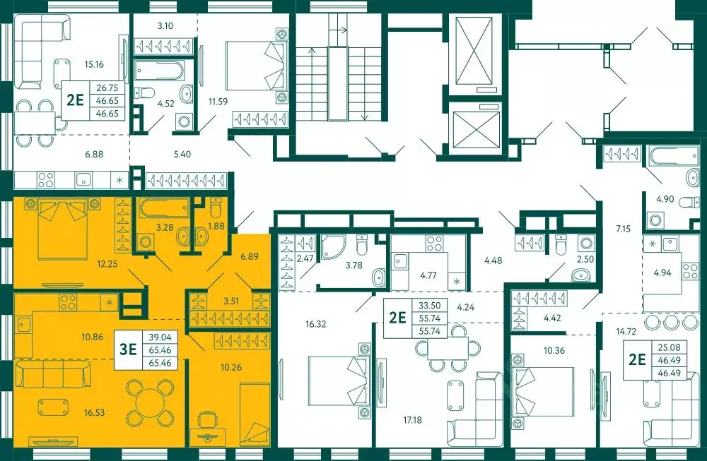 2-к кв. Башкортостан, Уфа Зеленая Роща жилрайон, Терле Парк жилой ... - Фото 2