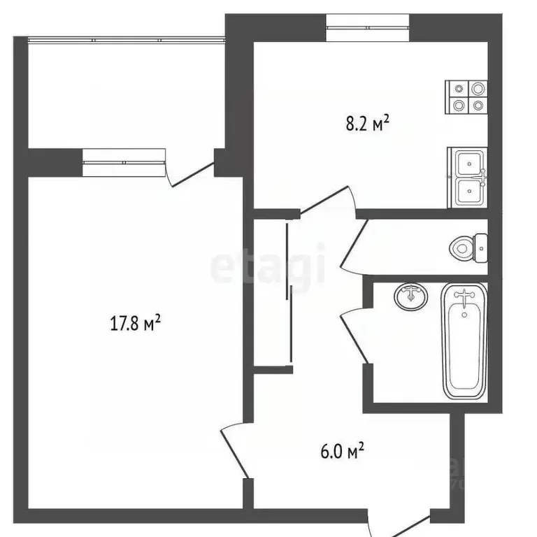 1-к кв. Ямало-Ненецкий АО, Новый Уренгой Дружба мкр, 2/9 (36.9 м) - Фото 1