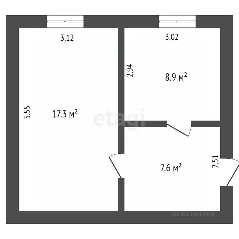 Комната Мордовия, Ковылкино Заводская ул., 1А (33.8 м) - Фото 2
