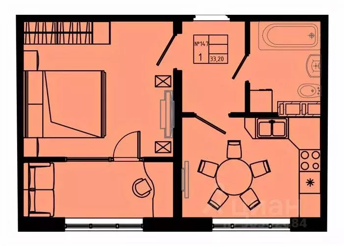 1-к кв. Ленинградская область, Коммунар г. Гатчинский муниципальный ... - Фото 1