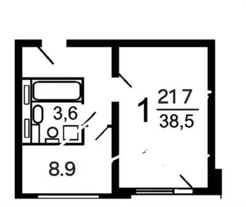 1-комнатная квартира: Москва, Берингов проезд, 3с3 (40 м) - Фото 1