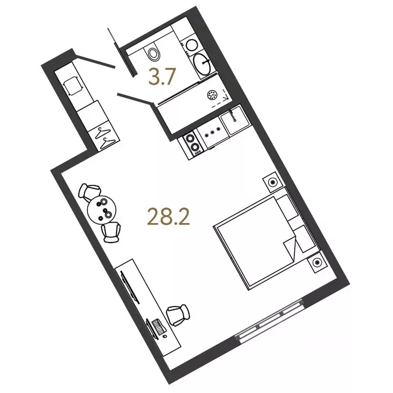 Студия Санкт-Петербург Ташкентская ул., 6к2 (31.9 м) - Фото 0