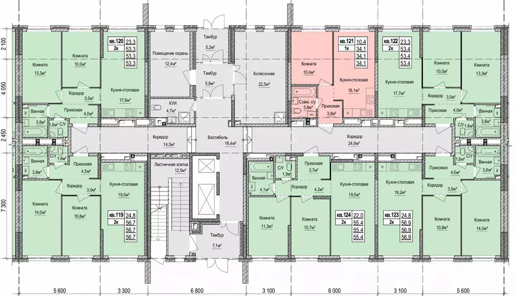 1-к кв. Удмуртия, Ижевск Союзная ул., 8Б (34.1 м) - Фото 2