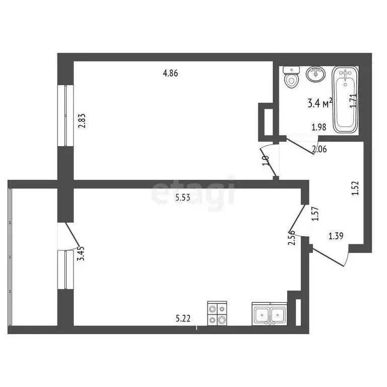 1-комнатная квартира: Саранск, улица Косарева, 81 (40 м) - Фото 0