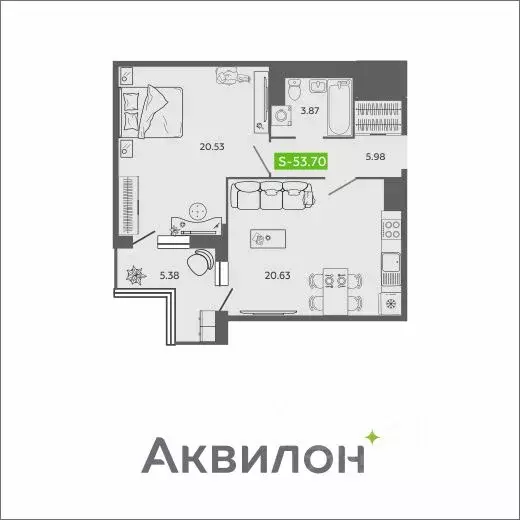 1-к кв. Архангельская область, Архангельск Северодвинская ул., 25А ... - Фото 0