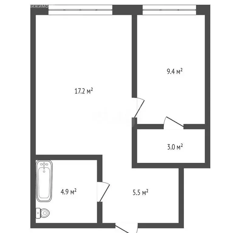 Квартира-студия: Кемерово, улица Дружбы, 30/2 (40 м) - Фото 1