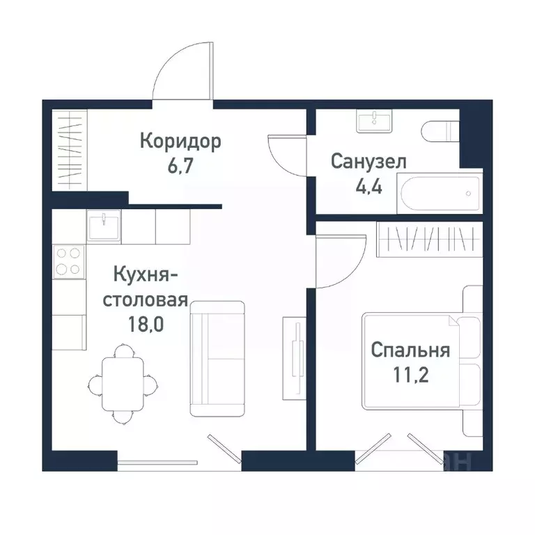 1-к кв. Челябинская область, Челябинский городской округ, пос. ... - Фото 1