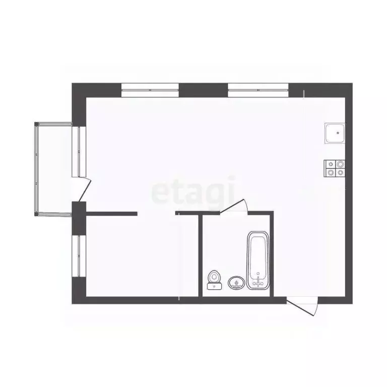 1-к кв. Тюменская область, Тюмень ул. Парада Победы, 17 (48.1 м) - Фото 1