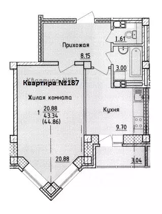 1-к кв. Смоленская область, Смоленск ул. Крупской (44.86 м) - Фото 0