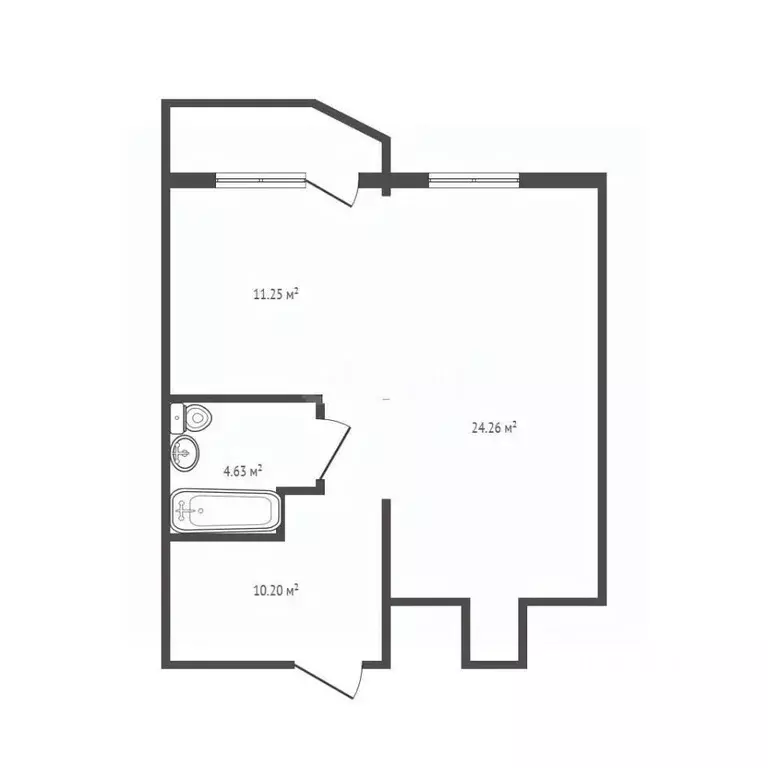 1-к кв. Брянская область, Брянск ул. Горбатова, 35 (50.3 м) - Фото 2