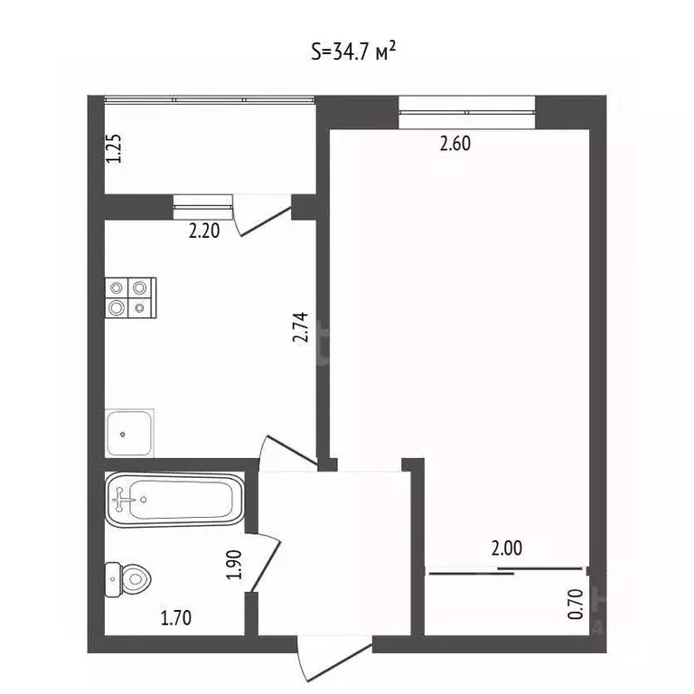 1-к кв. Тюменская область, Тюмень Мелиораторов мкр, ул. Мелиораторов, ... - Фото 2
