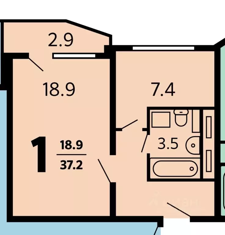 1-к кв. Москва Талдомская ул., 17К1 (37.4 м) - Фото 2