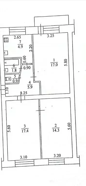 3-к кв. Саха (Якутия), Якутск ул. Федора Попова, 16 (62.4 м) - Фото 1