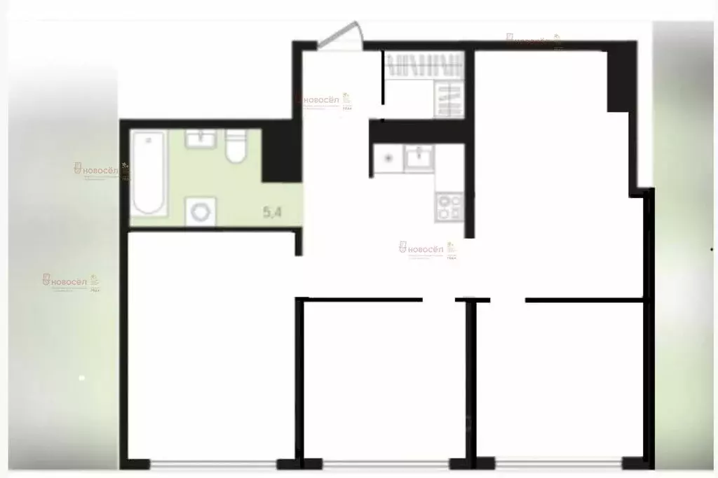 3-комнатная квартира: Екатеринбург, Мраморская улица, 6 (69 м) - Фото 1