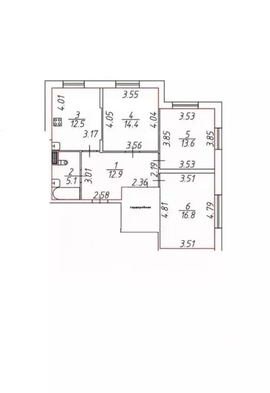 3-к кв. Санкт-Петербург Приморский просп., 52К1 (80.5 м) - Фото 2