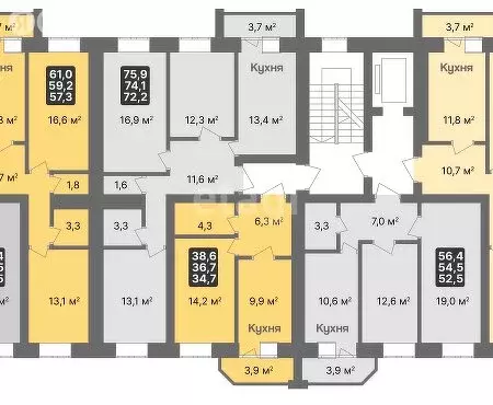 3-комнатная квартира: Тамбов, мкр. Телецентр, ул. имени С.И. ... - Фото 1