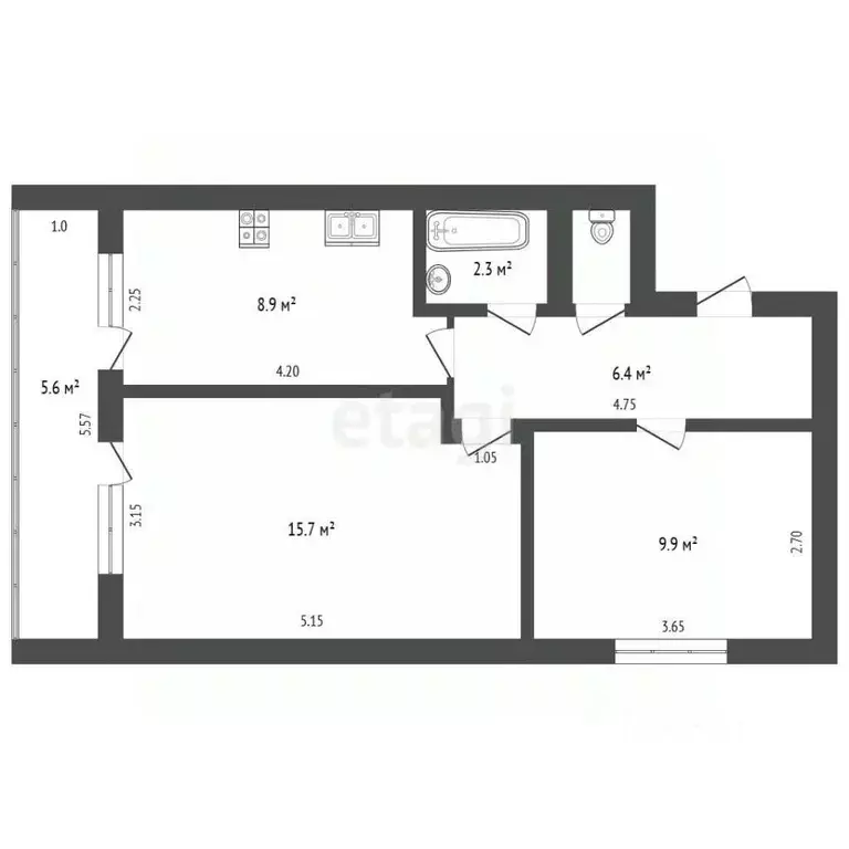 2-к кв. Краснодарский край, Крымск ул. Победы, 14Б (44.2 м) - Фото 2