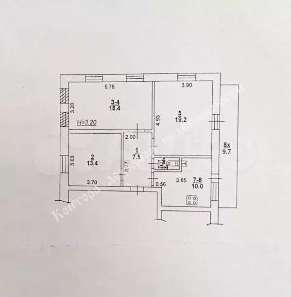 3-к. квартира, 69 м, 3/5 эт. - Фото 0