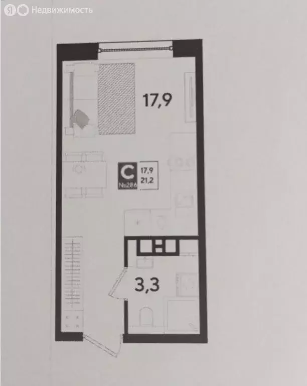 Квартира-студия: Краснодар, микрорайон Догма Парк (21.2 м) - Фото 0