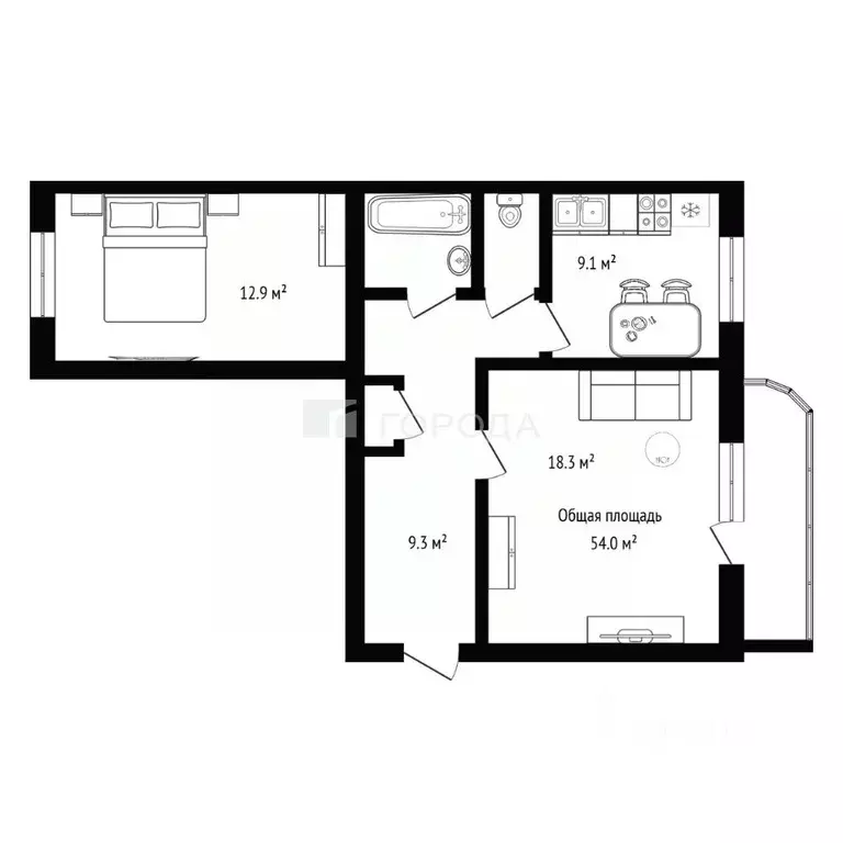 2-к кв. Новосибирская область, Новосибирск Новосибирская ул., 19/1 ... - Фото 2
