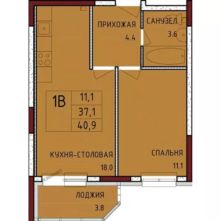 1-к кв. Тульская область, Тула городской округ, с. Осиновая Гора, ... - Фото 0