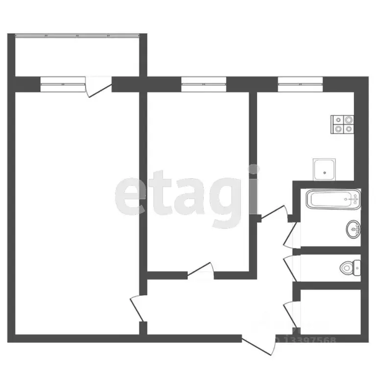 2-к кв. Тверская область, Тверь ул. Благоева, 15 (51.3 м) - Фото 1