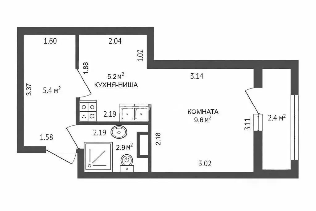 Квартира-студия: Санкт-Петербург, Полюстровский проспект, 75 (23.1 м) - Фото 1
