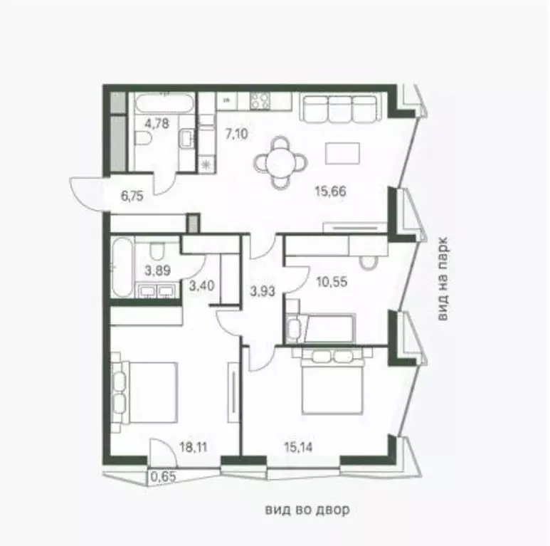 3-к кв. Москва проезд 3-й Красногорский, 2 (89.51 м) - Фото 2