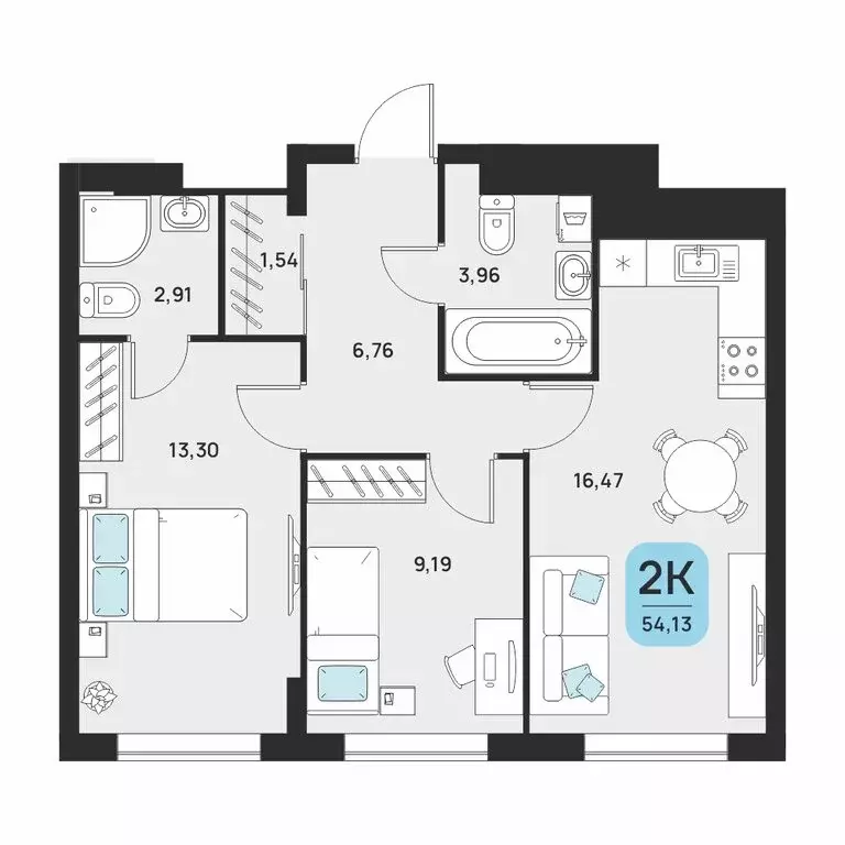 2-комнатная квартира: Астрахань, Советский район (54.13 м) - Фото 0