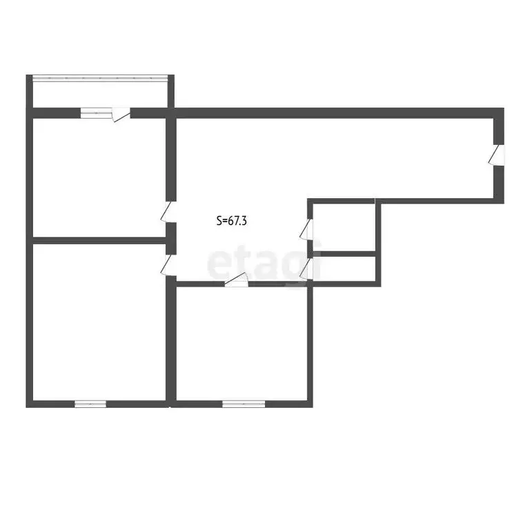 2-комнатная квартира: Брянск, проспект Станке Димитрова, 65к1 (67.3 м) - Фото 1