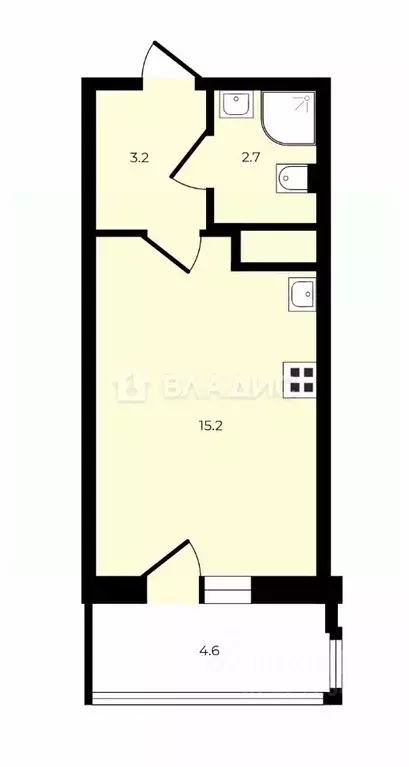 Студия Санкт-Петербург просп. Авиаконструкторов, 63 (23.0 м) - Фото 2
