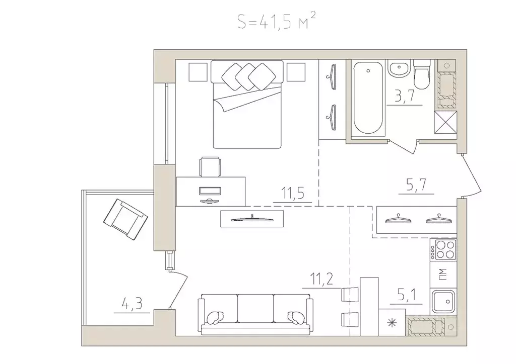 2-к кв. Карелия, Петрозаводск Закаменская наб., 3 (41.5 м) - Фото 1